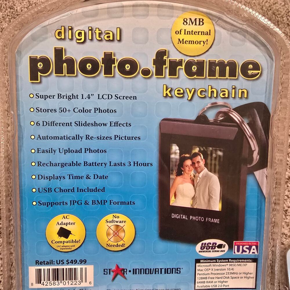 NEW Bundle of 2 Star Innovations Digital Photo Frame Keychains - Picture 4 of 5